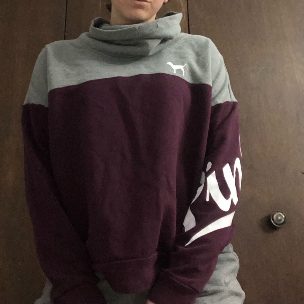 PINK hoodless sweatshirt maroon